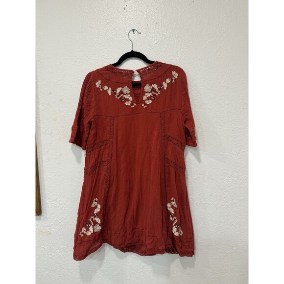 Free People Women’s Perfectly Victorian Floral Embroidered Mini Dress Size S - Picture 2 of 4
